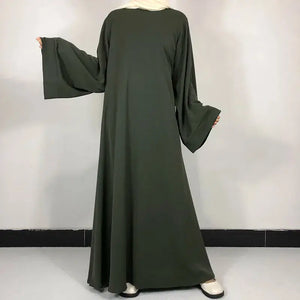 15 Colors Nida Abaya - Basic Plain High-Quality Dress with Free Belt for Eid & Ramadan - SPINGHAR