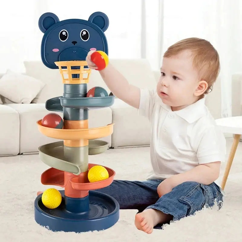 Montessori Baby Toy Rolling Ball Children Montessori Educational Games For Babies Stacking Track Baby Development Toys Children - SPINGHAR