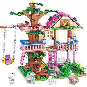 Friends City Tree House Summer Holiday Villa Castle Building Blocks Sets Figures Garden DIY Toys for Kids Girl Birthday Gift SPINGHAR