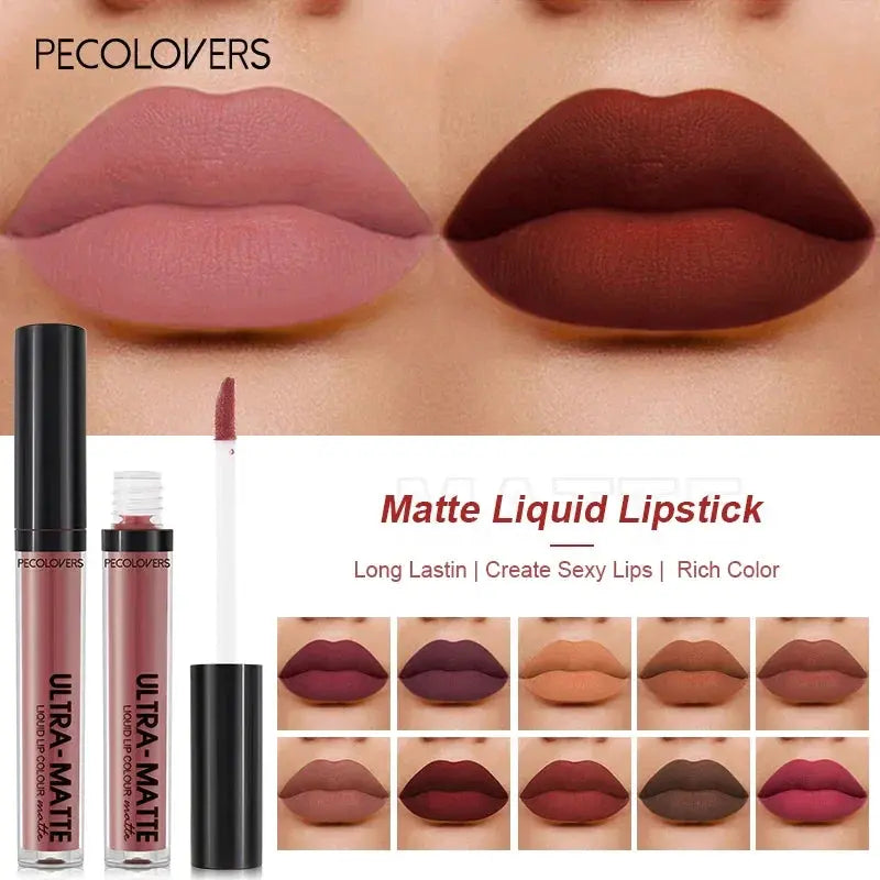 Waterproof Nude Lip Gloss - Long-lasting Velvet Matte Lipstick - SPINGHAR