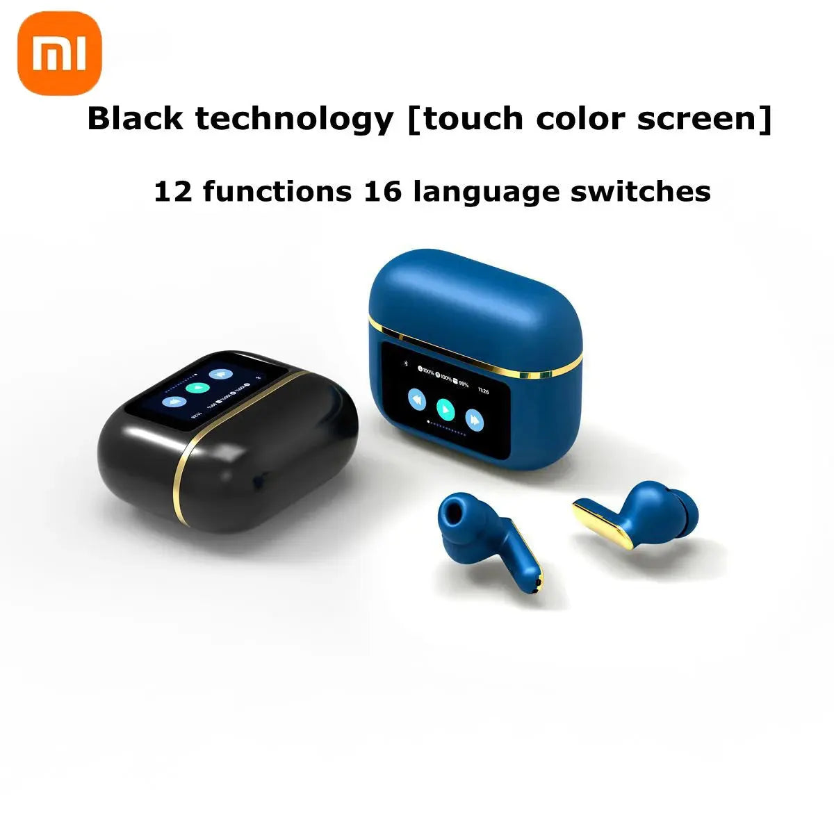 Xiaomi New Wireless Headset Touch Color Screen Bluetooth Headphones ANC Earphones, Super Bass Advanced Audio - SPINGHAR