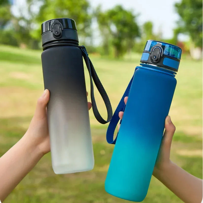 1 Liter Large Capacity Sports Water Bottle Leak Proof Colorful Plastic Cup Drinking Outdoor Travel Portable Gym Fitness Jugs SPINGHAR