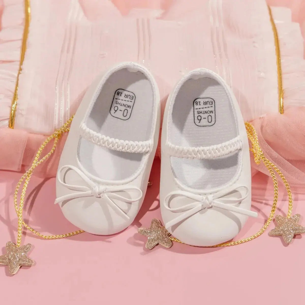 Newborn Baby Girl Princess Shoes Bow Tie Flat Bottomed Bean Shoes Shallow Mouthed Soft Casual Toddler Girls Shoes 0-18M - SPINGHAR