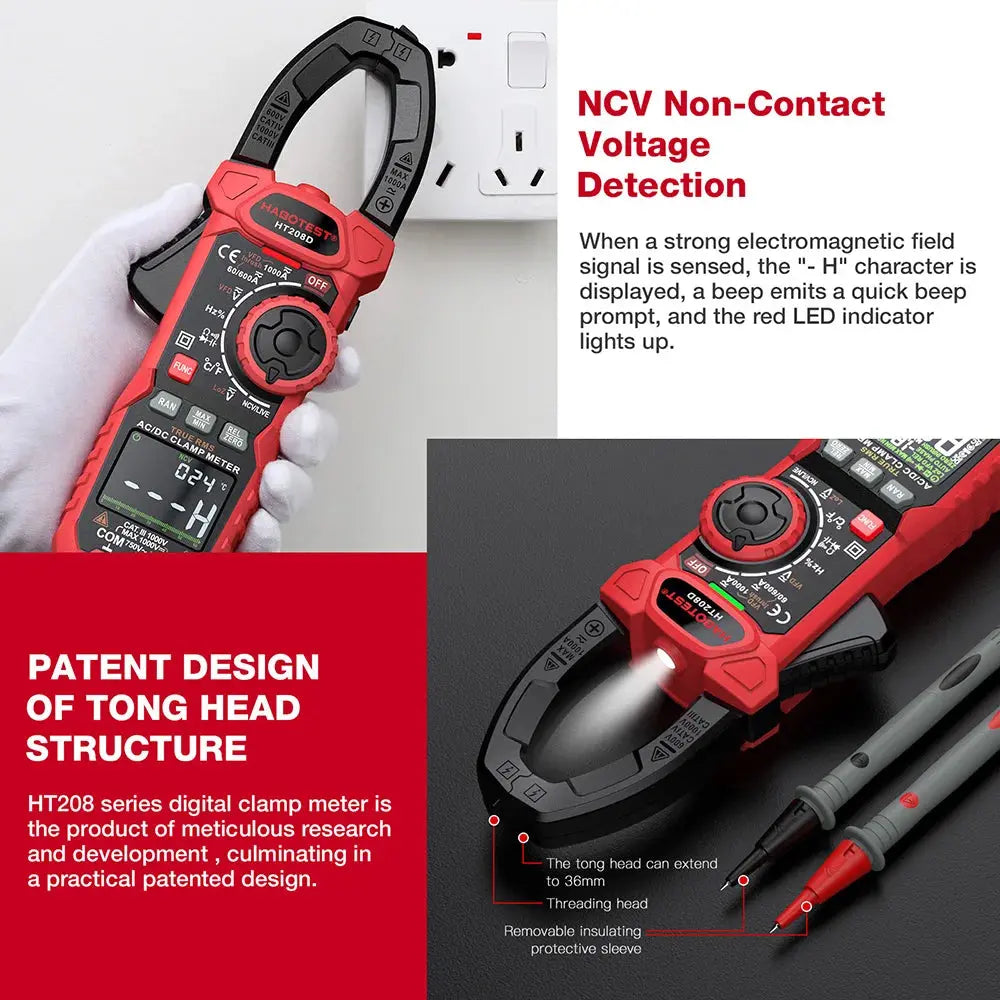 HT208A/D True RMS Digital Clamp Meter - SPINGHAR