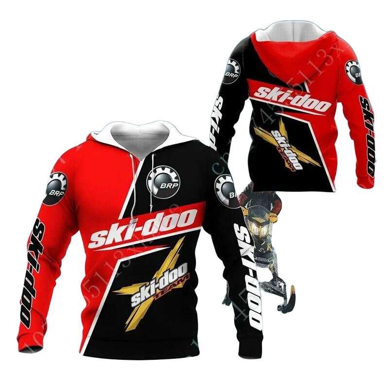 Men's Fashion 3D Snow Off Road Motorcycle Pattern Hoodie Spring and Autumn Outdoor Sports Mountain Off Road enthusiast Pullover SPINGHAR