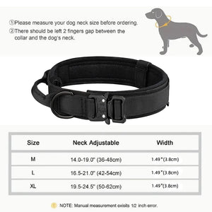 "Tactical Nylon Dog Collar with Metal Buckle - Breathable for Medium & Large Dogs" SPINGHAR