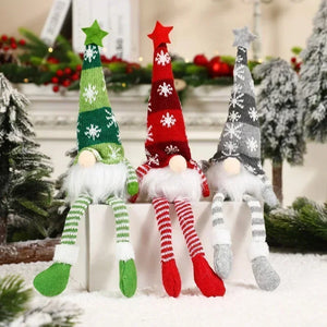 Christmas Faceless Doll Gnome Ornaments LED Light Plush Knitting Crafts Pendant Decor Christmas Decorations for Home Kids Gift SPINGHAR