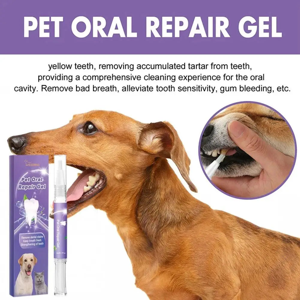 Pet Teeth Cleaning Pen Dog Cat Tartar Plaque Remover Freshen Breath Clean Tooth Stains Deodorant Repair Gum Pet Oral Care Gel SPINGHAR