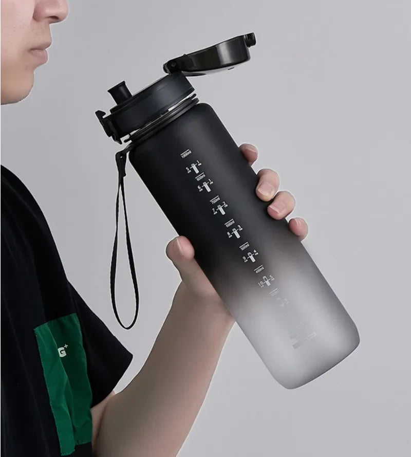 1 Liter Sports Water Bottle Large Capacity  Men Women Summer Portable Plastic Bottle for Outdoor Travel Fitness Drinkware SPINGHAR