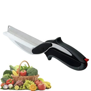 Food Scissors Vegetable Scissors 2-in-1 Smart Chopping Knife Multifunctional Kitchen Scissors knife - SPINGHAR