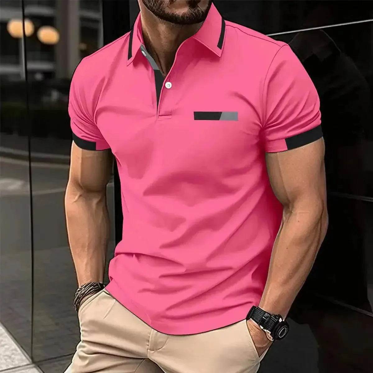 Best-Selling Men's Summer Polo Shirt - Solid Color Short Sleeve Golf Shirt - SPINGHAR