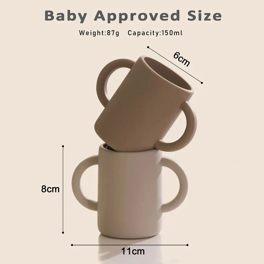 Mother Kids Baby Silicone Feeding Toddler Cups Tableware Child Bottle Learning Drinking Cup With Handle BPA Free Baby Items - SPINGHAR