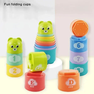 Kid Brain Response Battle Fold Cup Hand Speed Competition Fold Cup Child Stack Game Early Education Puzzle Train Board Games Toy - SPINGHAR