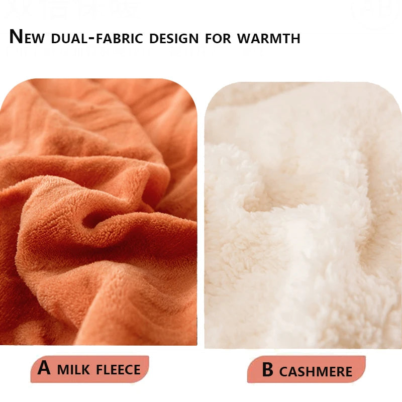 Extra Large 220x240 cm Super Warm Double-Sided Lamb Wool Quilt SPINGHAR