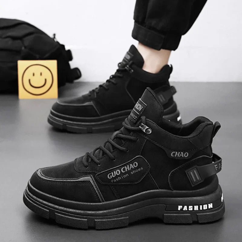 Men‘s Casual Sneakers High Quality Comfortable High Top Ankle Boots Chelsea Fashion Cowboy Work Shoes Trend Versatiled Hombres SPINGHAR