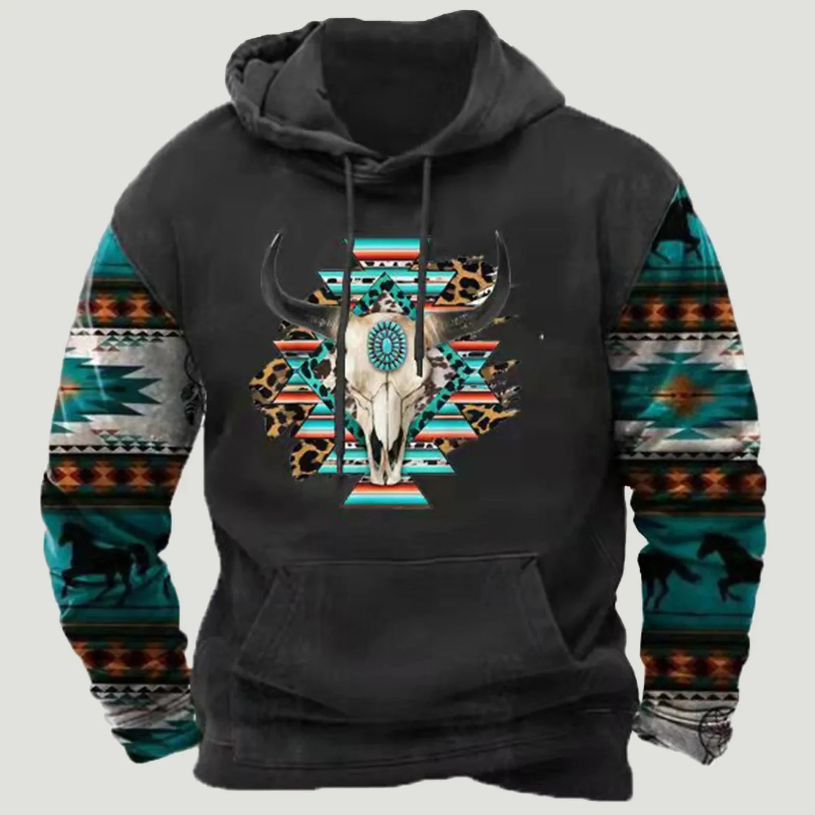 Vintage Sweatshirt 3D Colorblock Aztec Ethnic Hoodies Loose Men/WOMEN Hoodie Holiday Kids Hoodie Long Sleeve Coat Men Clothing SPINGHAR