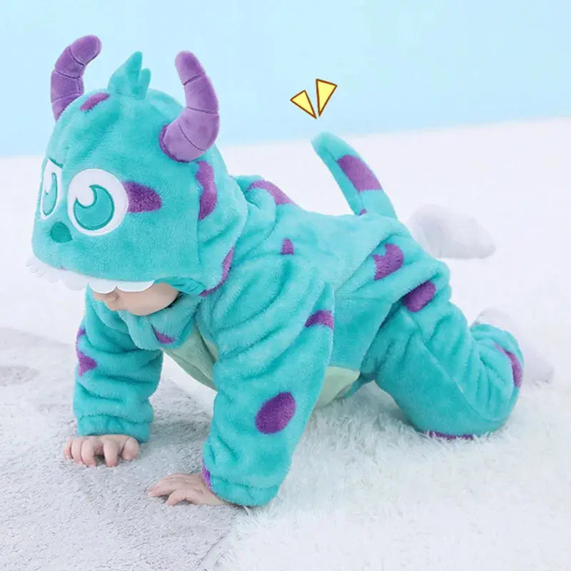 Baby Sully Romper Blue Warm Onesie Newborn Bebes Boy Girl Clothes Halloween Cow Costumes Cartoon Toddler Outfit Cute 0-3 Years - SPINGHAR