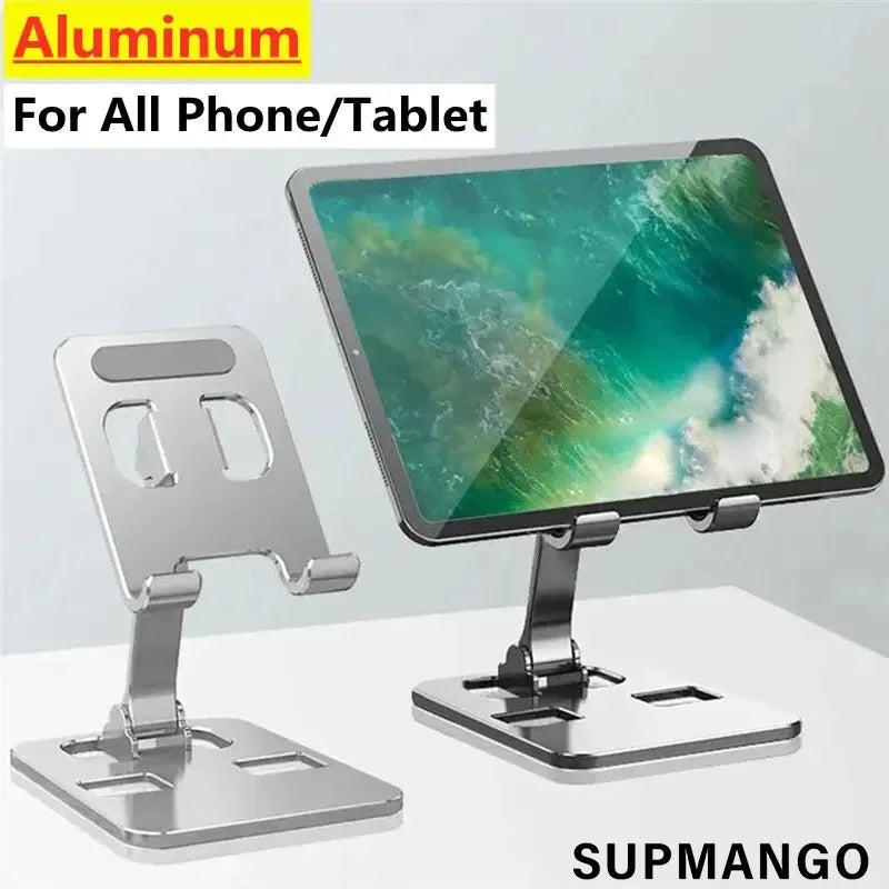 Universal Aluminum Alloy Portable Tablet Holder Mount For iPad Adjustable Flexible Folding Lazy Desktop Live Mobile Phone Stand SPINGHAR