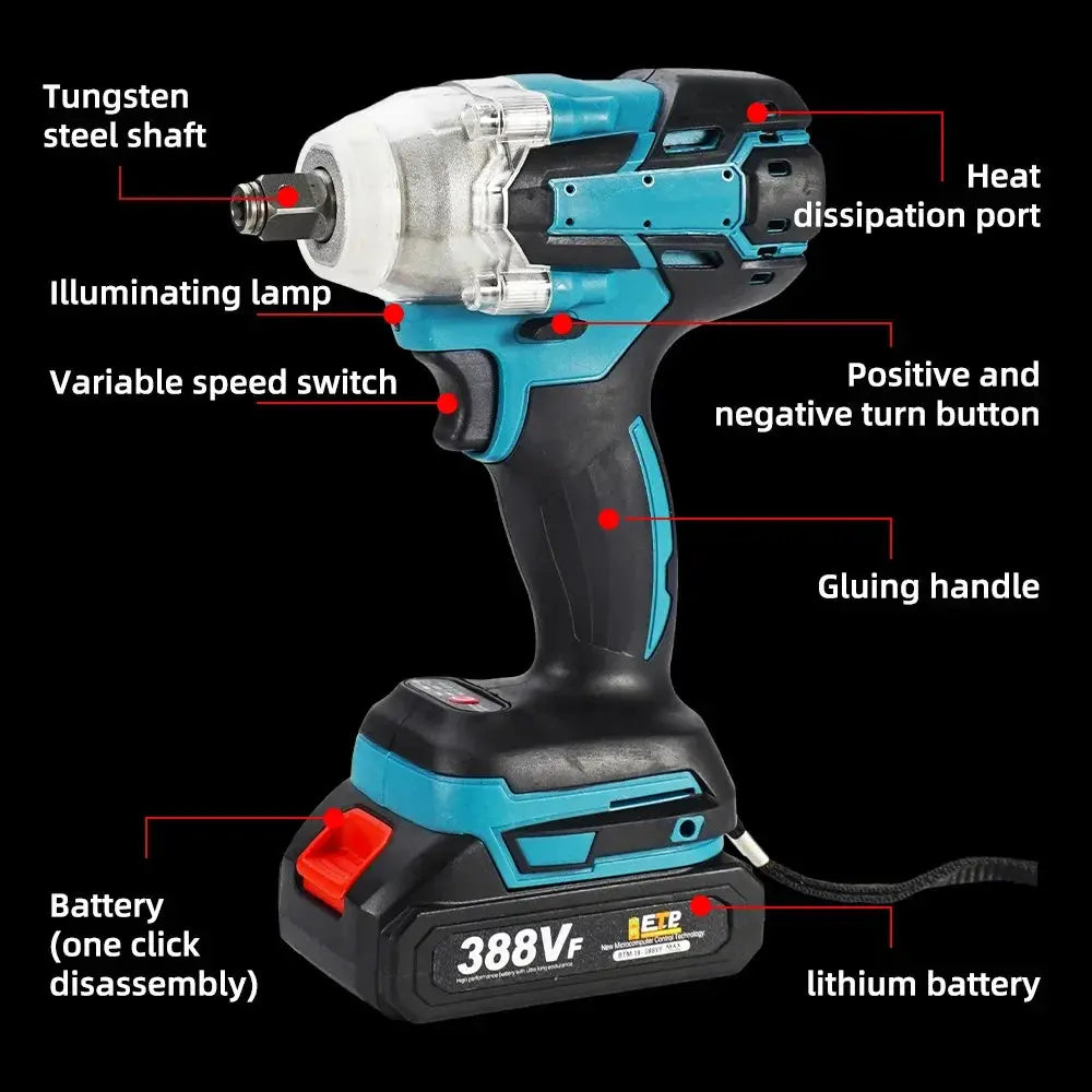 520N.m Cordless Impact Wrench for Makita 18V - SPINGHAR