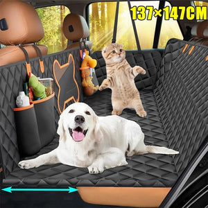 Back Seat Extender for Dogs Dog Car Seat Cover with Hard Bottom Dog Car Seat Bed Waterproof Dog Hammock for Car Pet Backseat SPINGHAR