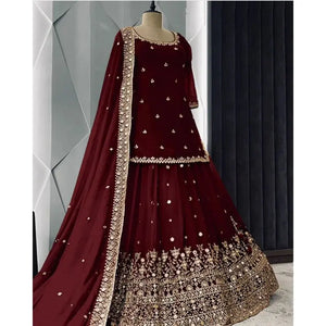 Indian Bridal Lehenga Choli - Mirror Work Bollywood Designer for Eid & Parties - SPINGHAR