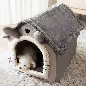 Soft Pet Bed Tent House Dog Kennel Cat Bed Indoor Warm Dog House with Removable Cushion Suitable for Small Medium Large Pets SPINGHAR