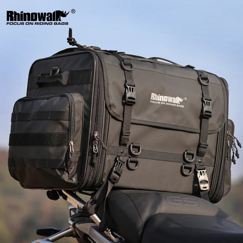 Rhinowalk Motorcycle Travel Luggage Bag Waterproof 19L-80L Expandable Big Capacity Motor Tail/Trunk/Rack Bag For Most motorcycle SPINGHAR