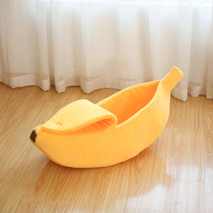 Banana Shaped Pet Bedding Comfortable Cat Nest Mat Winter Cushion Warm Soft Funny Kitten Sleeping Bag Cute Cozy Dog Accessories SPINGHAR