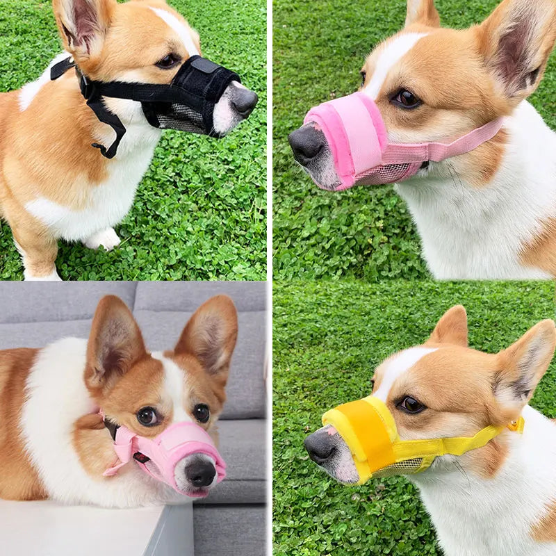 Adjustable Anti Barking Pet Dog Muzzle For Small Large Dogs Mask Muzzles Stop Biting Barking Nylon Straps Pet Dog Accessories SPINGHAR