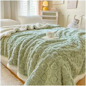 Thick Double-Sided Lamb Wool Winter Blanket for Sofa and Bed SPINGHAR