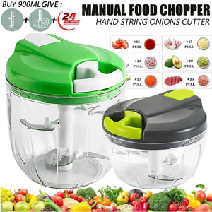 Multi Meat Mincer Garlic Chopper Onion Cutter Rotate Kitchen Cooking Accessories For Garlic Press Crusher Vegetable Chopper - SPINGHAR