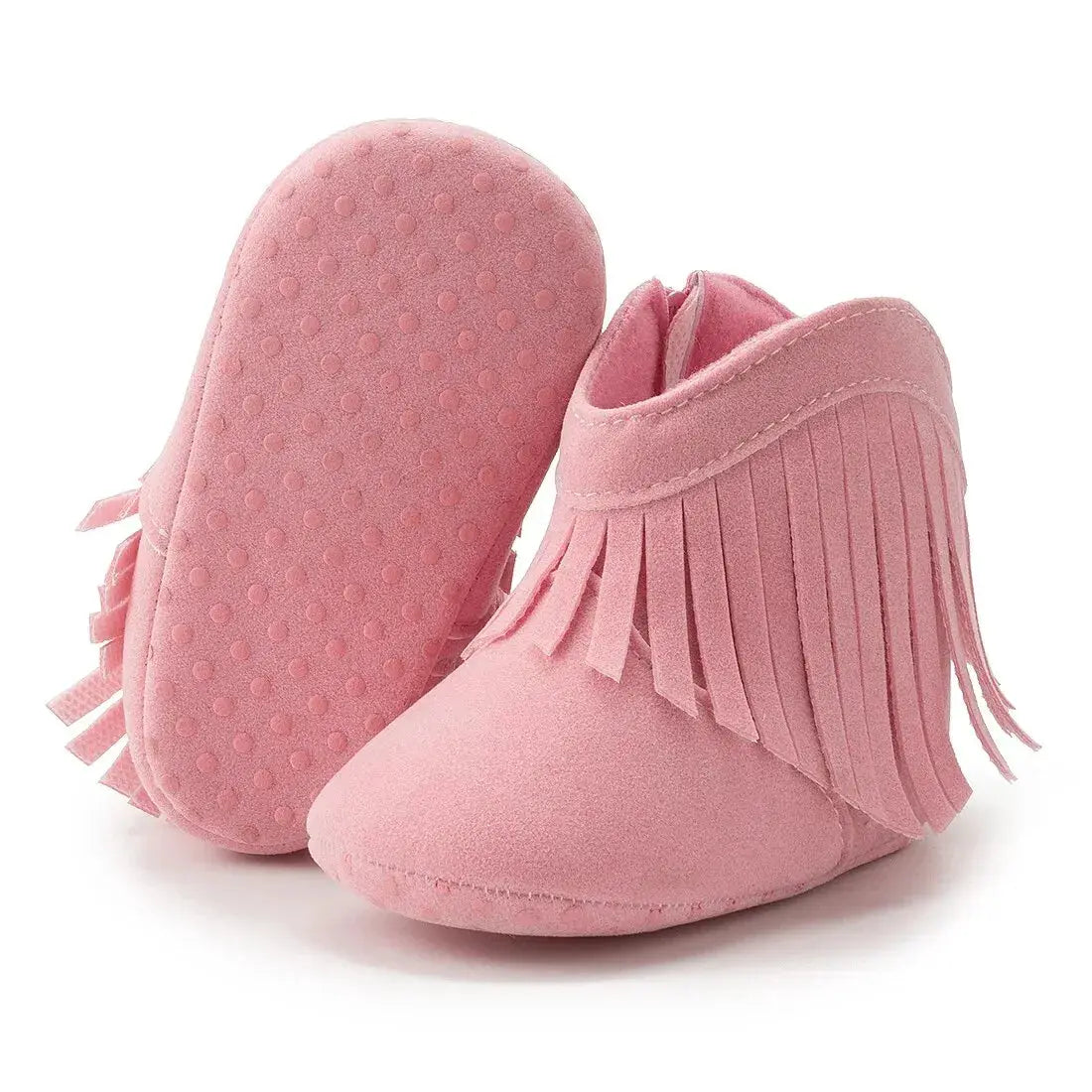 Meckior Baby Booties Vintage Tassel Anti-slip Sole Winter Warm Baby Boys Girls Shoes Snow Booties First Walkers Infant Shoes - SPINGHAR