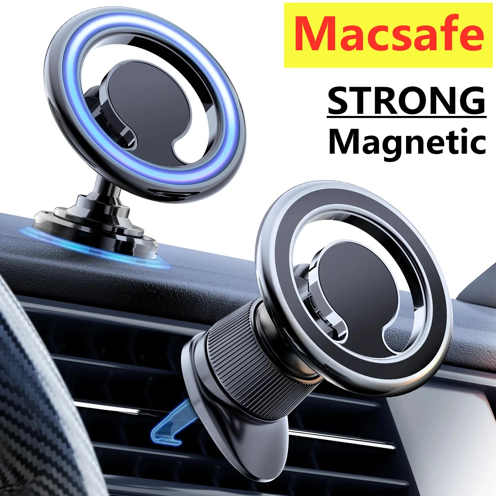 Magnetic Car Phone Holder Stand Macsafe Support in Car for iPhone 12 13 14 Pro Max Mini Magnet Car Air Vent Clip Cellphone Mount SPINGHAR