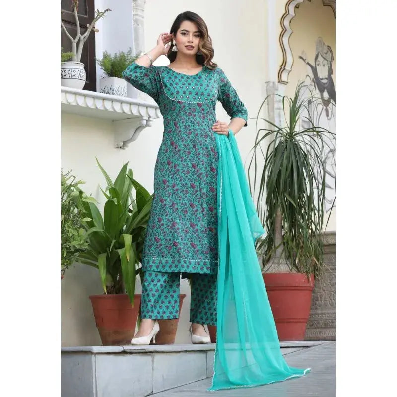 Salwar Kameez Pakistani Indian Wedding Wear Cotton Fabric Printed Anarkali Dress - SPINGHAR