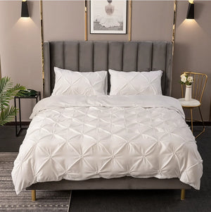 3-Piece Gray Queen Comforter Set with Duvet Cover and Pillowcases SPINGHAR