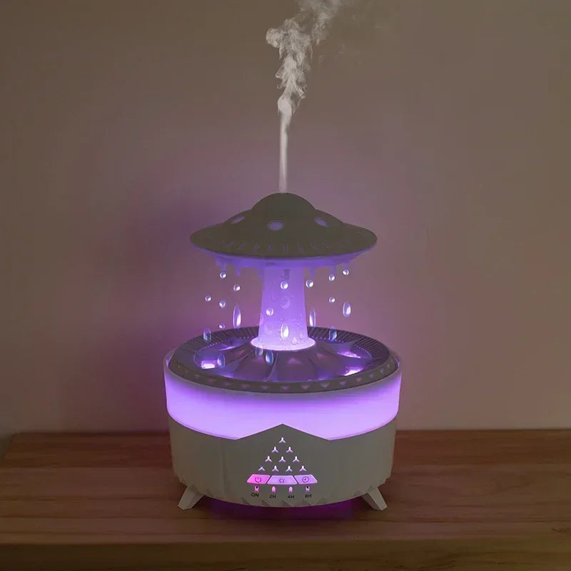 Rain Cloud Night Light humidifier with raining water drop sound and 7 color led light essential oil diffuser aromatherapy SPINGHAR