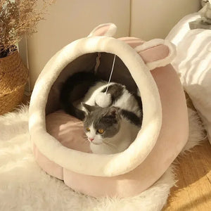 Cat Bed House Kennel Nest Round Pets Sleeping Cave Kitten Beds Pet Basket Cozy Kitten Lounger Cushion Cat House Tent Dog House SPINGHAR