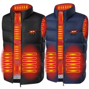 9 Areas Heated Vest Jacket USB Men Winter Electrically Heated Thermal Waistcoat for Hunting Hiking Warm Hunting Jacket - SPINGHAR