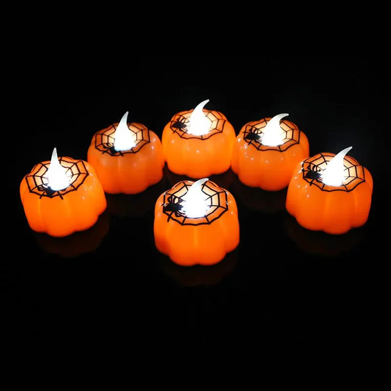 6Pcs LED Pumpkin Lights: Flickering Flameless Night Lamps for Halloween Decoration SPINGHAR