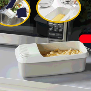 Microwave Noodles Pasta Cooker With Strainer Eco-Friendly Plastic Spaghetti Vegetable Steamer Dishwasher Kitchen Accessories New SPINGHAR