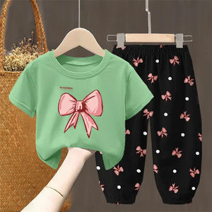 Summer Sets Children's Clothing Girls Kids Toddler Clothes Cute Fashion T-shirt Top Pants 2PCS Baby Girl Clothes SPINGHAR