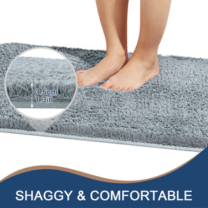 Microfiber Foot Mat Bathroom Rug Anti Slip Bath Mats Absorbent Bathroom Mat Soft Fluffy Plush Shaggy Bathroom Rugs and Floor Mat SPINGHAR