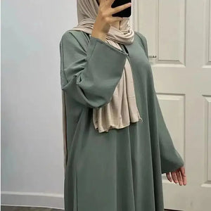 New Long Sleeve Abaya with Pockets - Jazz Crepe EID Dress - SPINGHAR