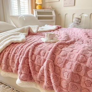 Thick Double-Sided Lamb Wool Winter Blanket for Sofa and Bed SPINGHAR