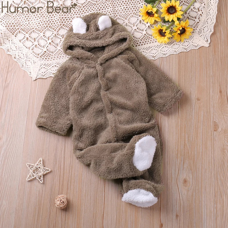 Humor Bear Autumn Cartoon Style Winter Long Sleeve Baby Boys Girls Rompers Toddler Kids Playsuit Jumpsuits Baby Clothes SPINGHAR