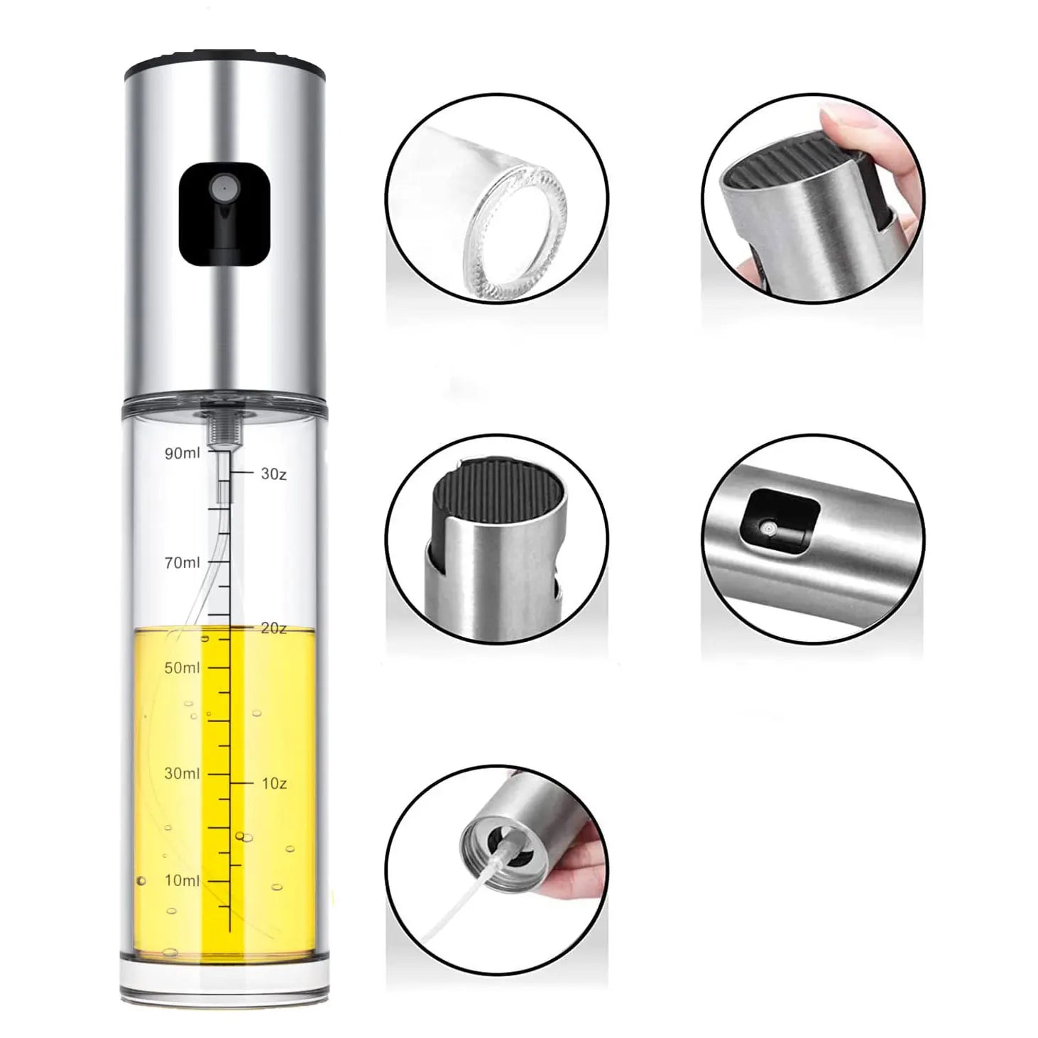 100ml Glass Oil Sprayer Bottle for Cooking ,Mister Olive Oil Vinegar Spritzer Sprayer Glass Bottles for Kitchen/Salad/Barbecue SPINGHAR