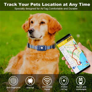 For Apple Air Tag Dog Collar Holder Print Protective Airtag Case for Pets Dog Cat Collar GPS Anti-lost Trackers Case Adjustable SPINGHAR