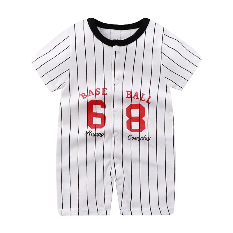 Summer baby clothes thin men's and women's baby onesie cotton short-sleeved butt-jacket newborn cardigan crawling suit SPINGHAR