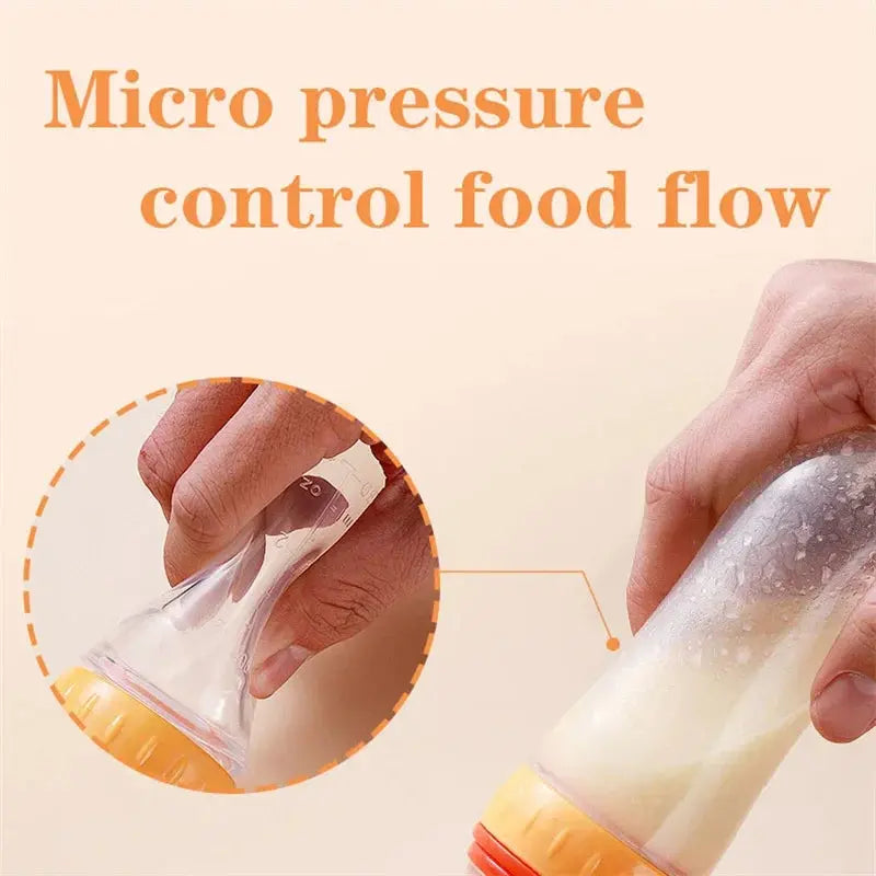 Squeezed Milk Bottle Food Grade Silicone Newborn Training Spoon Baby Grain Food Supplement Feeder Safe and Practical - SPINGHAR