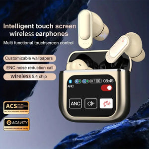 TWS Earbuds ANC Active Noise Cancellation Earphone With Touch Control LCD Screen Super Bass Premium Sound ENC Microphone SE-60 - SPINGHAR